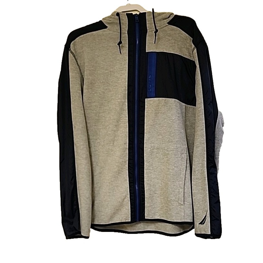 Mens Nautica Jacket/Zipup/ Hoodie. Zip Pocket 2 l Pockets Blue/Gray XL